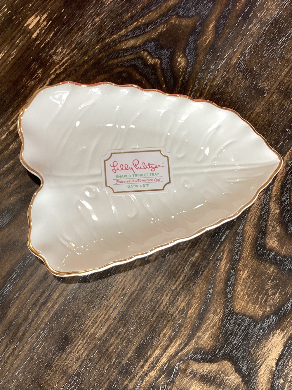 Lilly Pulitzer Monstera Leaf Shaped Trinket Tray